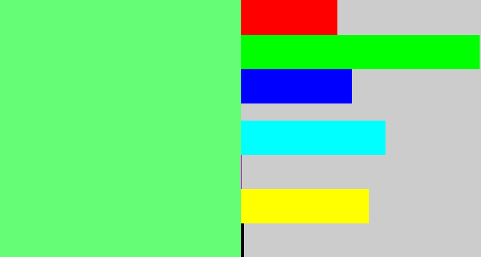 Hex color #65fd76 - lightgreen