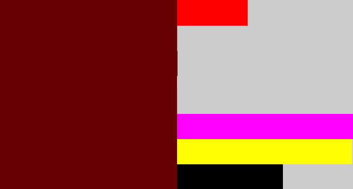 Hex color #660001 - blood
