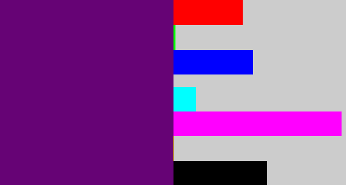 Hex color #660375 - darkish purple