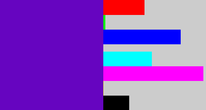 Hex color #6605c0 - violet blue