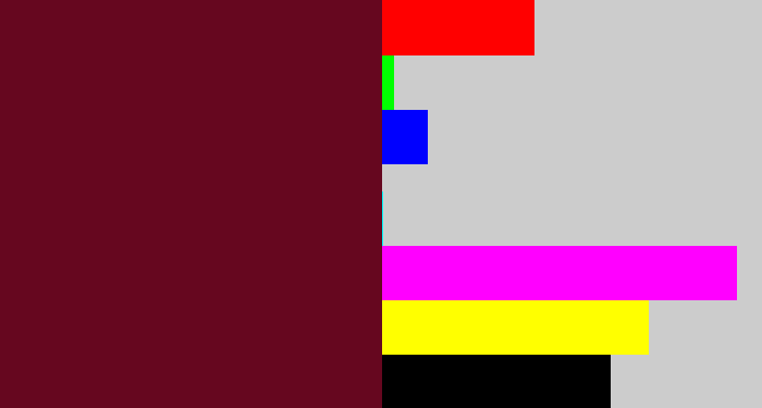 Hex color #66071f - maroon