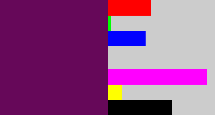 Hex color #660859 - rich purple