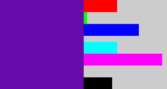 Hex color #660aa9 - purple