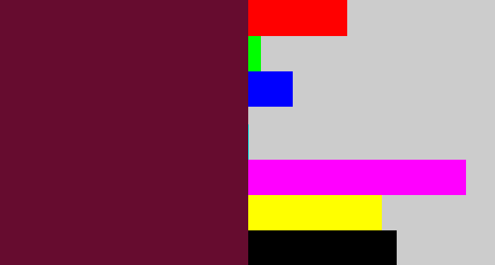 Hex color #660c2f - burgundy