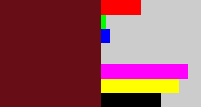 Hex color #660d16 - claret