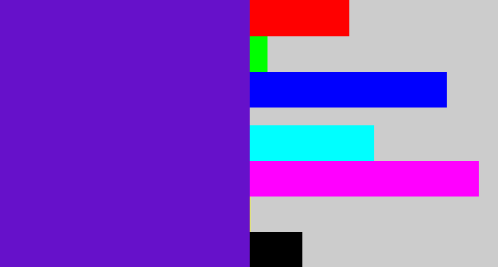 Hex color #6611ca - purple/blue