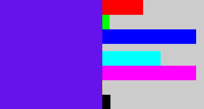 Hex color #6612eb - purply blue