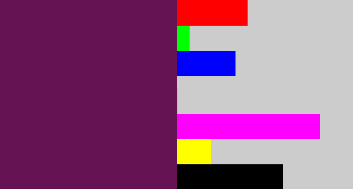 Hex color #661353 - grape purple