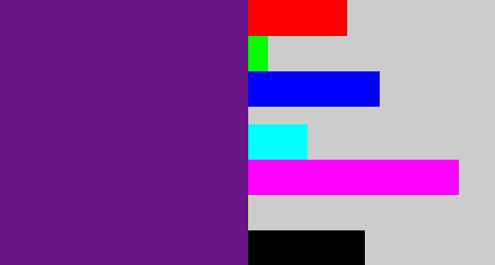 Hex color #661486 - darkish purple