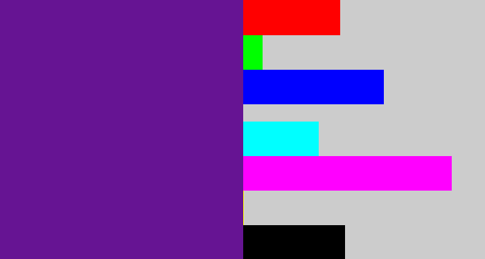 Hex color #661493 - purple