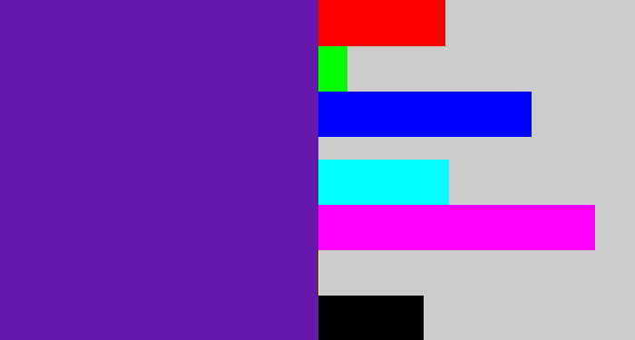 Hex color #6617ac - purple