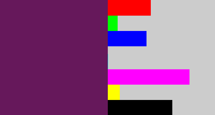 Hex color #66185b - grape purple
