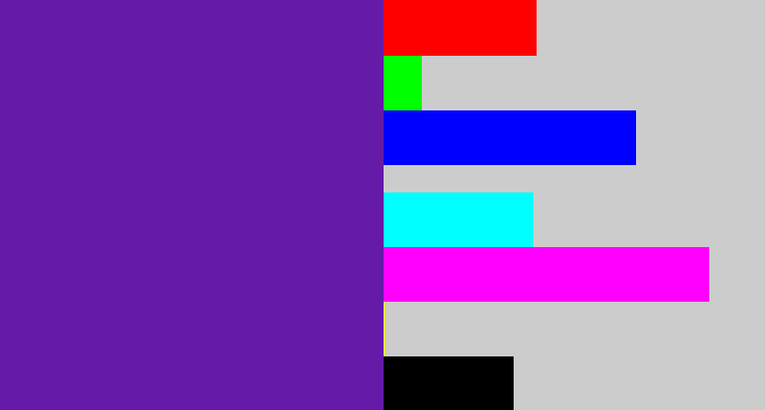 Hex color #661aa8 - purple