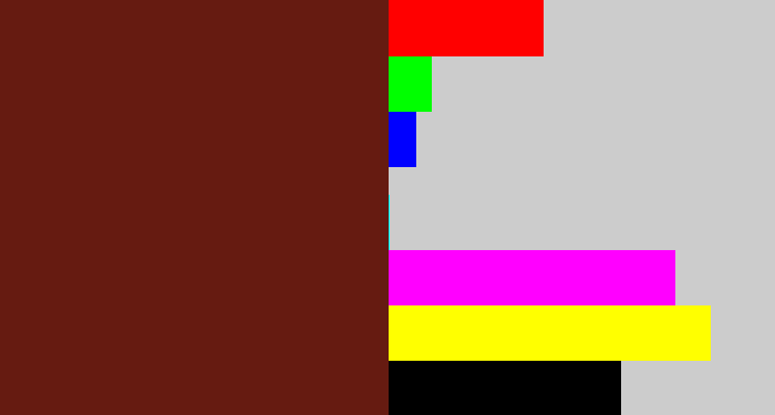 Hex color #661b11 - reddy brown