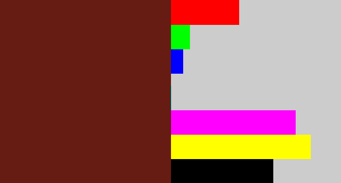Hex color #661c12 - reddy brown