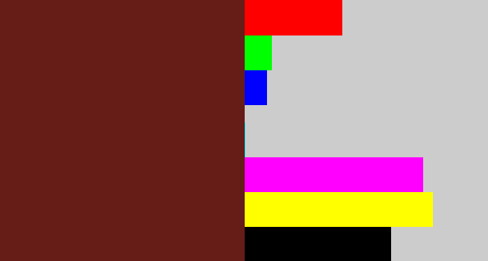 Hex color #661c17 - reddy brown
