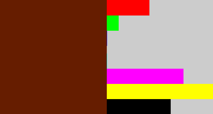 Hex color #661d00 - reddy brown
