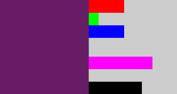 Hex color #661d66 - darkish purple