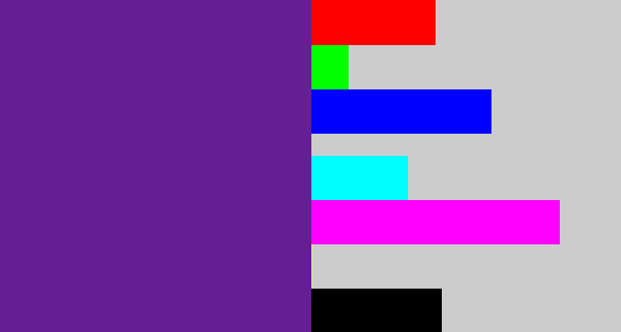 Hex color #661e94 - purple