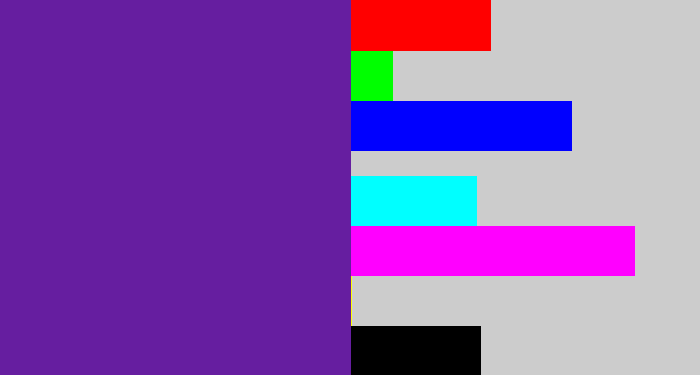 Hex color #661ea0 - purple