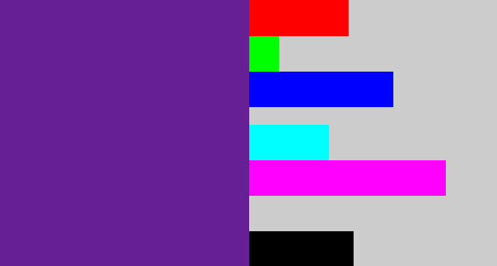 Hex color #661f95 - purple