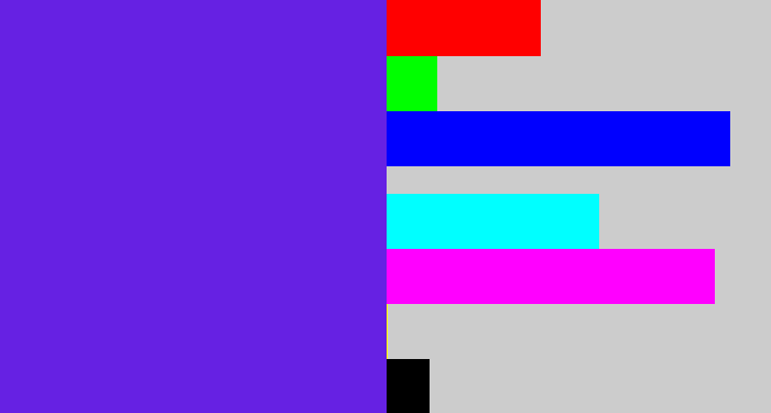 Hex color #6621e3 - purply blue