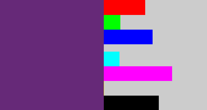 Hex color #662978 - darkish purple