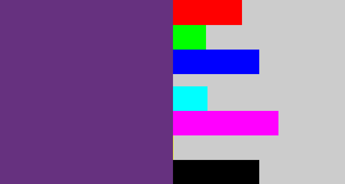 Hex color #66317f - darkish purple