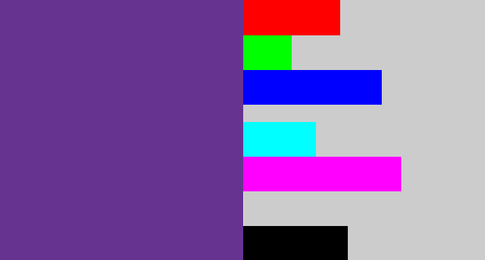 Hex color #663391 - purple