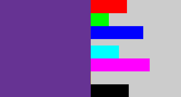 Hex color #663393 - purple
