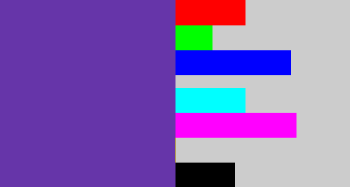 Hex color #6635a9 - bluey purple