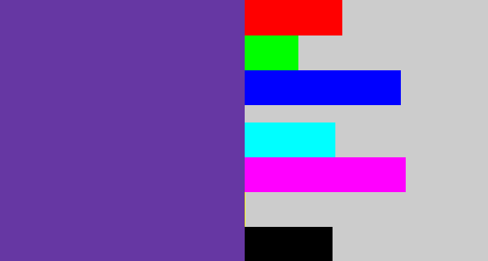 Hex color #6637a3 - purple