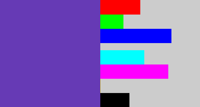 Hex color #663ab5 - bluey purple