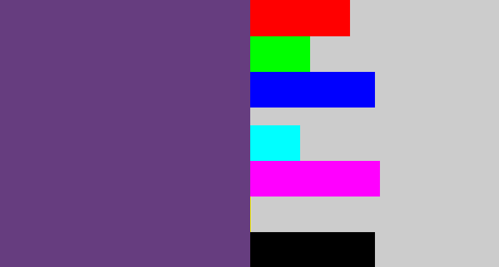 Hex color #663d7f - bruise