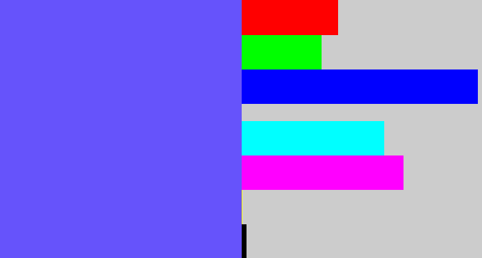 Hex color #6653fb - purpleish blue