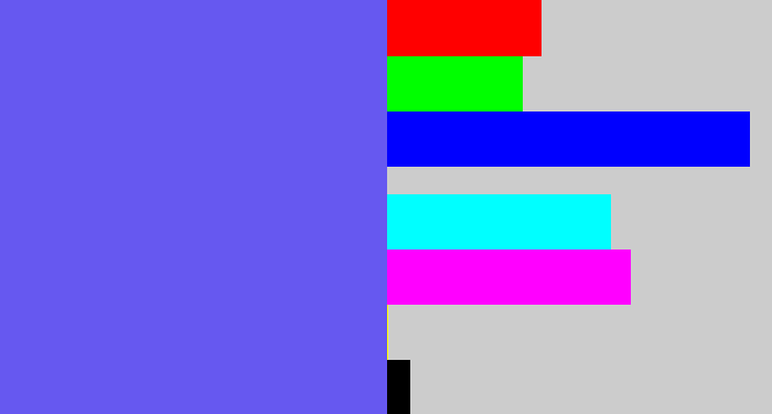 Hex color #6658f0 - purpleish blue