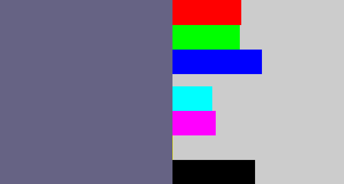 Hex color #666384 - purplish grey