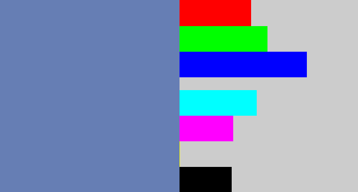 Hex color #667eb4 - faded blue