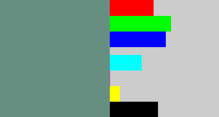 Hex color #668f82 - grey teal