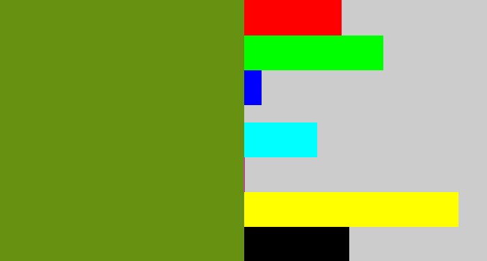 Hex color #669111 - sap green