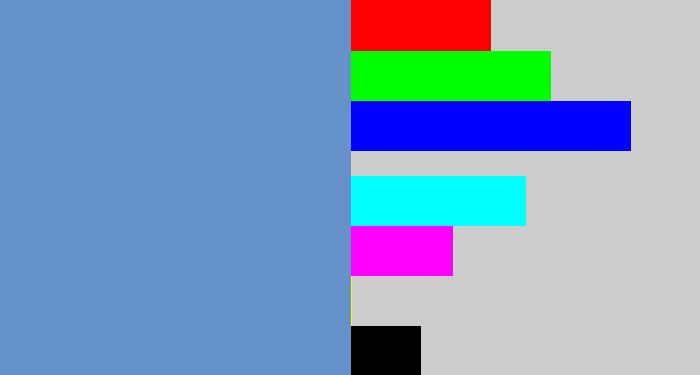 Hex color #6691cb - faded blue