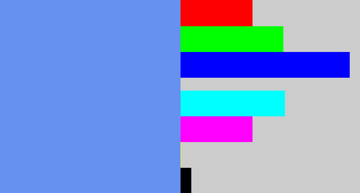 Hex color #6691f0 - soft blue