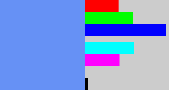 Hex color #6691f5 - soft blue