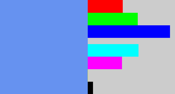 Hex color #6692f0 - soft blue
