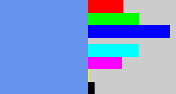 Hex color #6693ec - soft blue