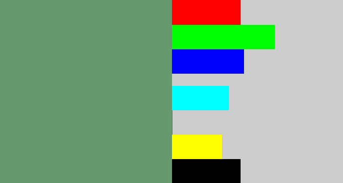 Hex color #66996c - slate green