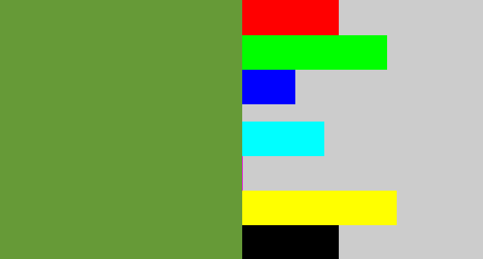 Hex color #669a37 - moss green