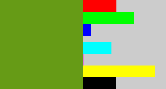 Hex color #669b16 - sap green
