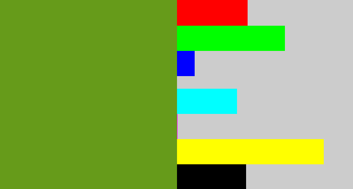 Hex color #669b1a - sap green