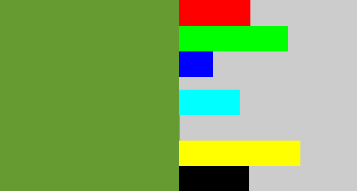 Hex color #669b31 - moss green
